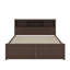 Très grand lit en bois avec tête de lit à rangement multiple, port USB et tiroirs-31407903