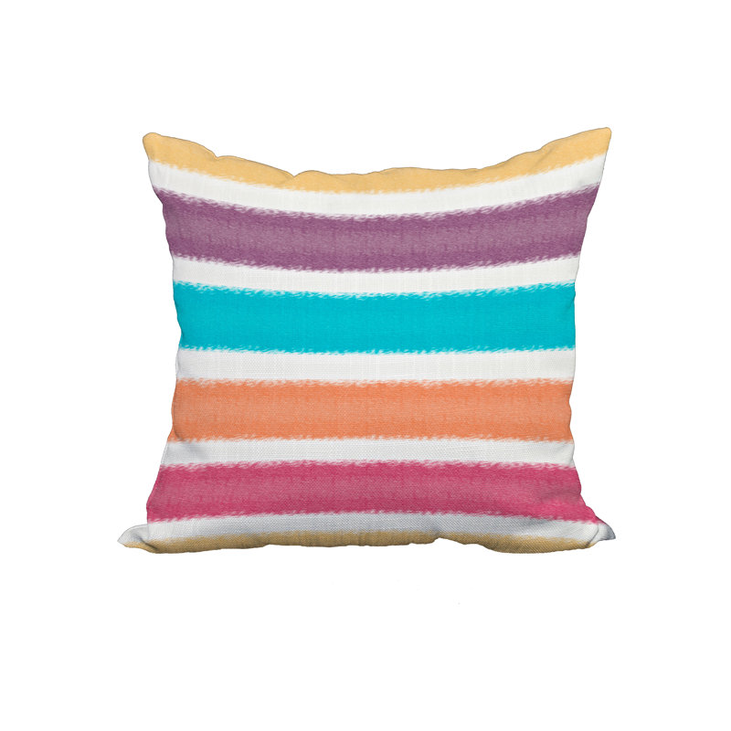 Housse de coussin en coton rayé et insert, 20 po x 20 po, Jaune