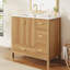 Meuble-lavabo en bois massif de 36 pouces avec panneau de fibres à densité moyenne durable, lavabo en céramique et nombreuses solutions de rangement