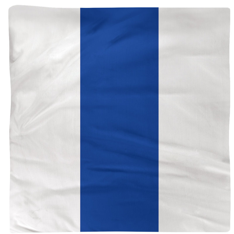 Striped Square Napkin, White/Blue/White, Cotton Twill, 22" H x 22" W x 0.25" D