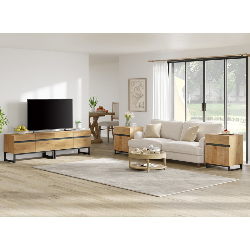 Ensemble de meuble télé Garner, Chêne
