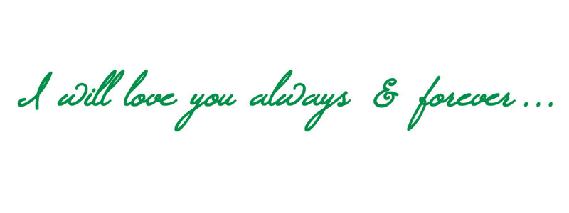 Décalcomanie murale "i love you", H 2,5 po x l 21 po x P 0,01 po, Vert clair