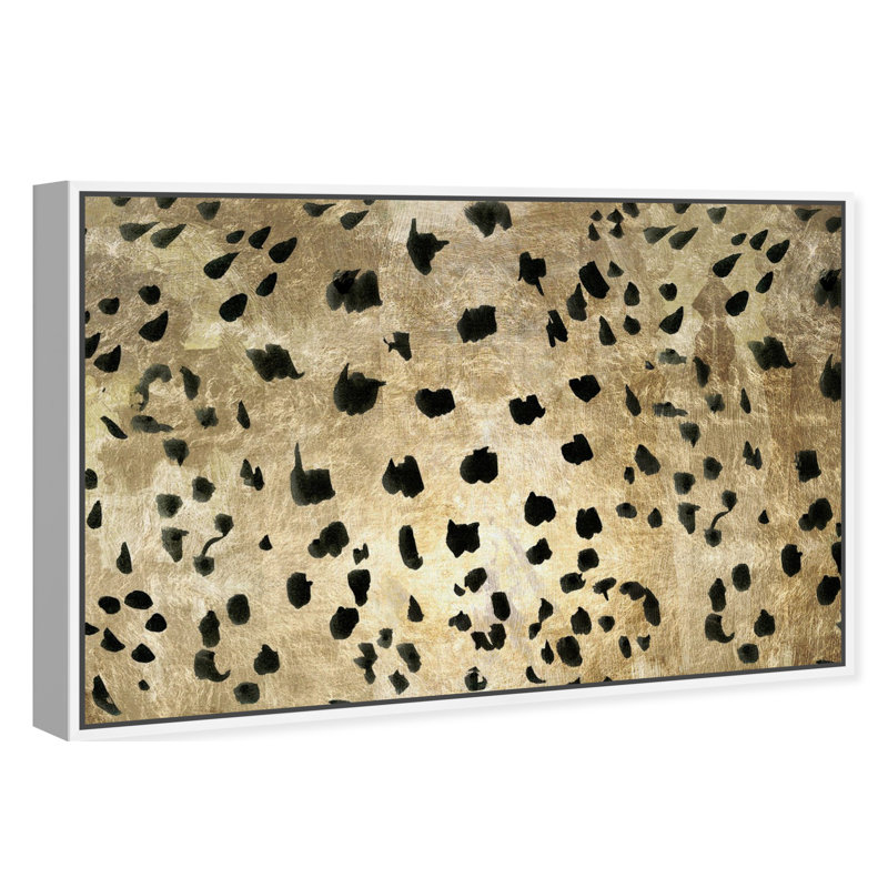 «Abstract Cheetah Feline», reproduction d'impression sur toile, Cadre blanc, H 10 po x l 15 po x 1,5 po