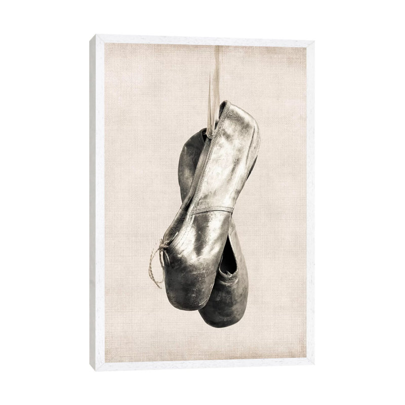 Point Shoes - Print on Canvas, 66.04 cm H x 45.72 cm W, White Framed