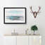 Blue Boat upon the Beach in Abstract - Picture Frame Drawing Print-55686954-55686956