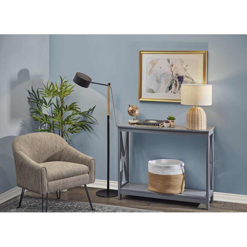Radley Wicker/Rattan Table Lamp, 18.25" H x 12.5" W x 12.5" D