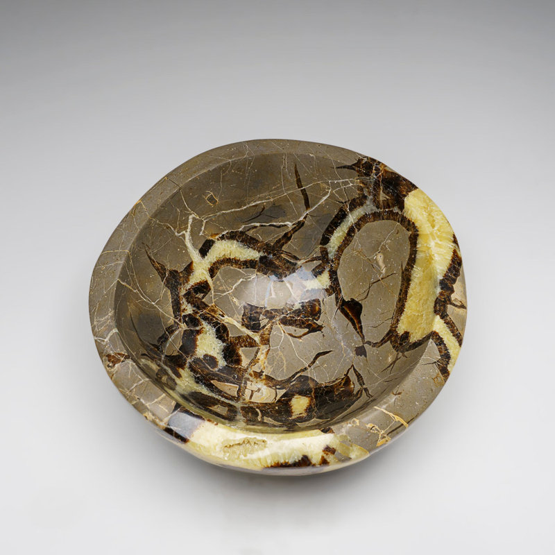 Genuine Polished Septarian Bowl from Madagascar (3.7 Lbs)