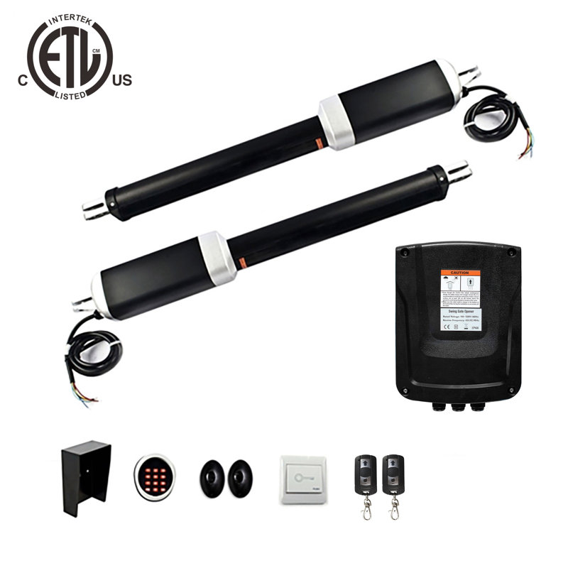 Dual Swing Wireless Gate Opener Kit with DC Motors