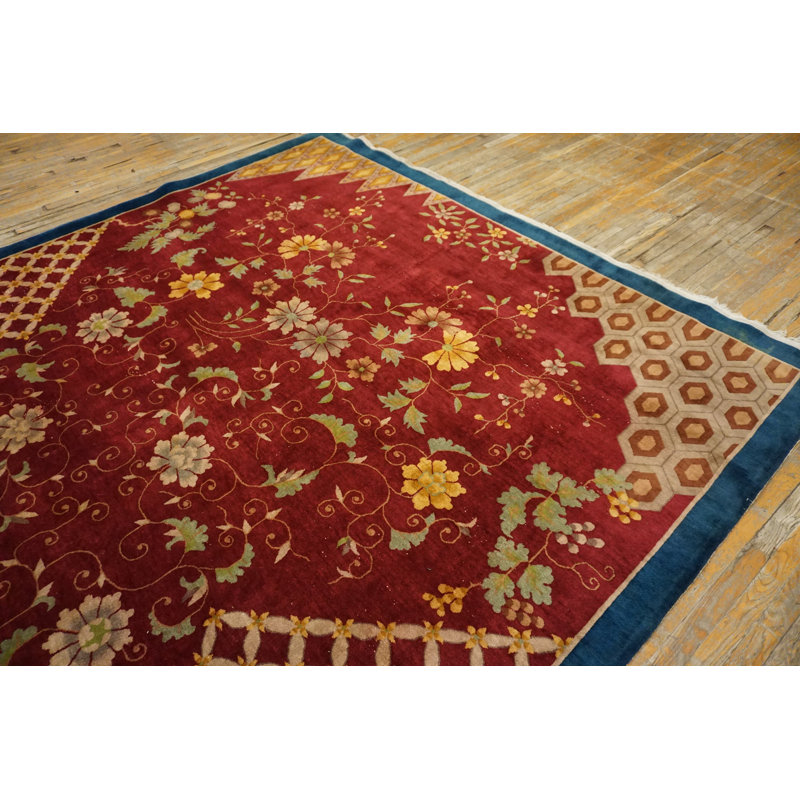 Artistic Antique Chinese Art Deco Wool Pile Room Size Area Rug