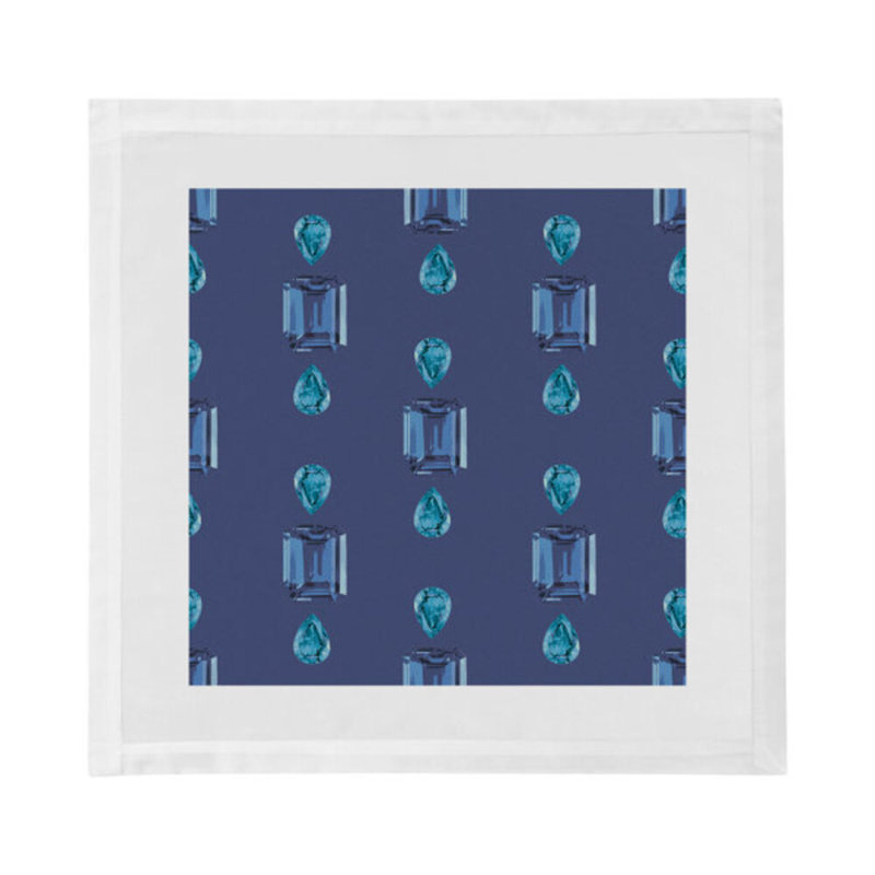 Gem Cotton Blend Square Napkins, Blue