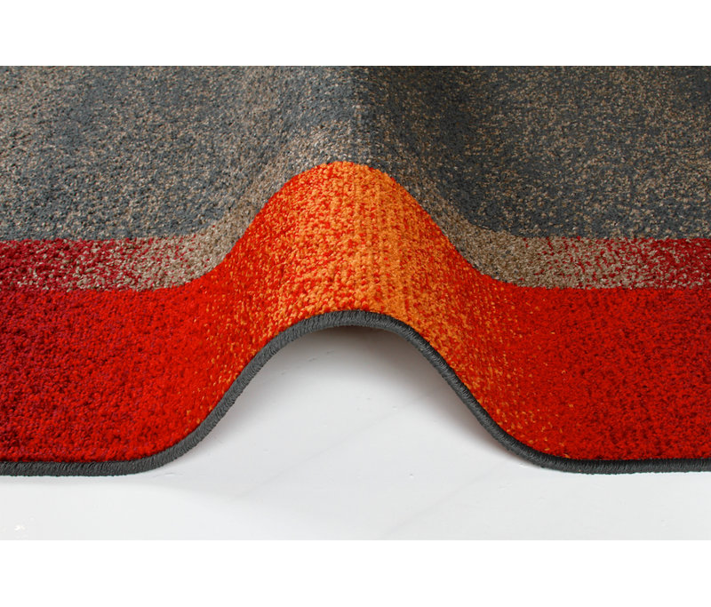 Tapis gris/rouge moderne résistant aux taches Mcginn