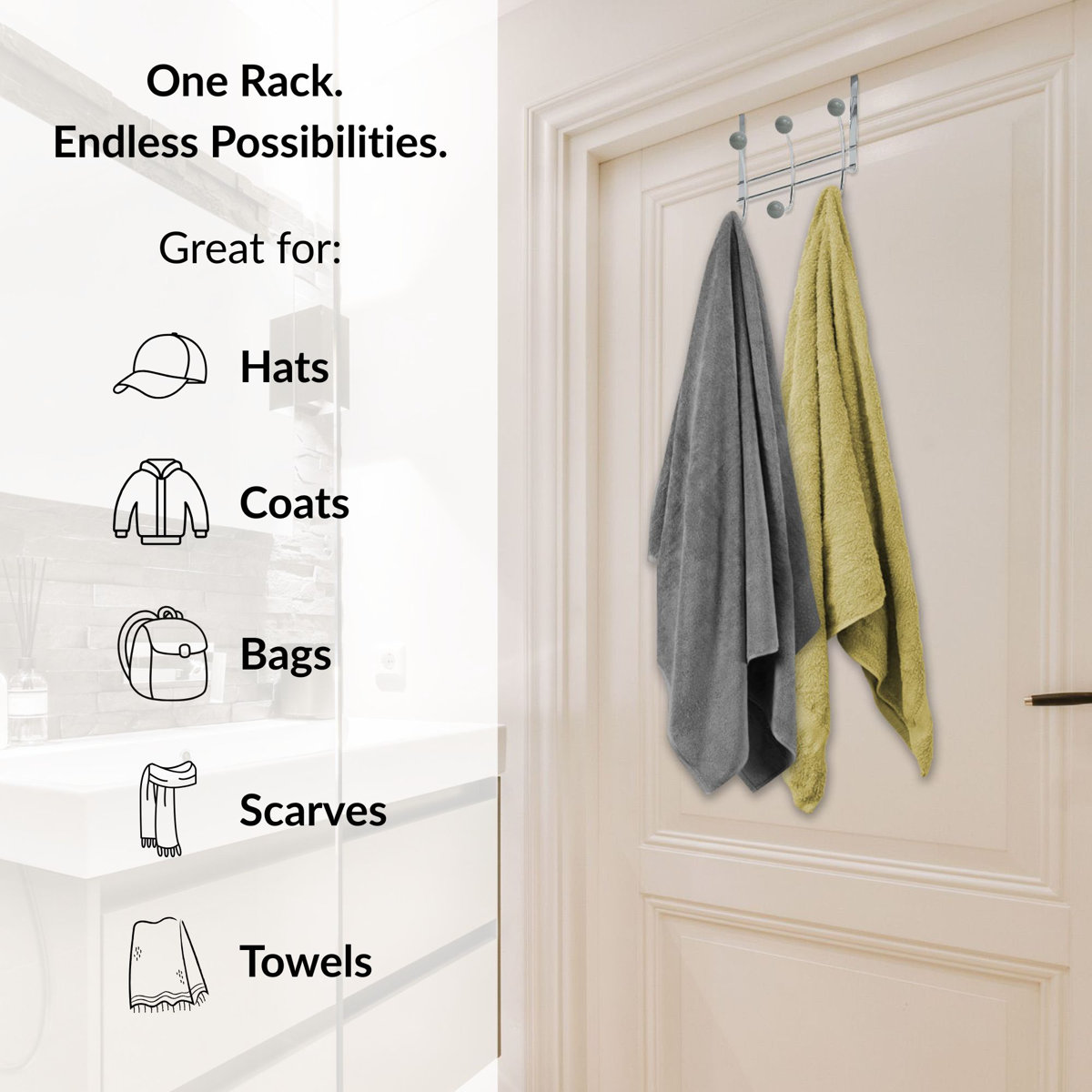 6-Hook Over-the-Door Hook Rack 9604180