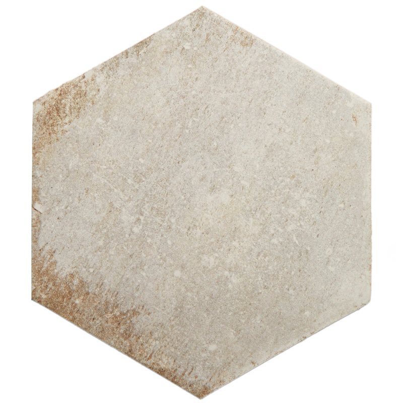 D'Anticatto Hex Bianco 11" x 13" Porcelain Concrete Look Wall & Floor Tile