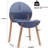 Grey Blue 4 - Pack Chairs For Indoor Use, Red Oak Wood Legs With Natural Grain, Industrial Grade Polypropylene Seat Featuring Waterproof And Scratch Proof Features, Commercial Strength Support, Floor