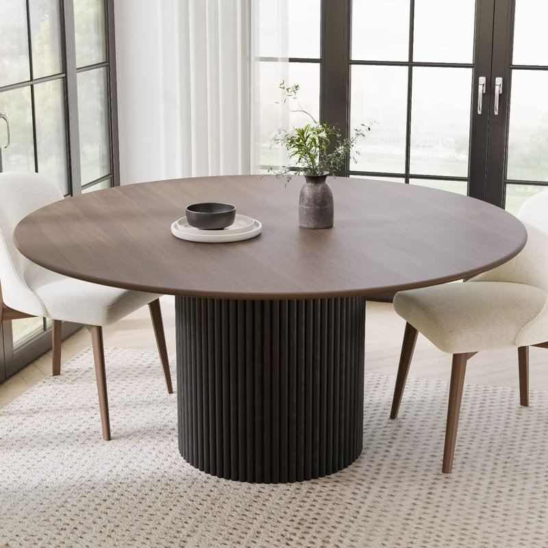 Table de salle à manger 60 po 60 pi, H 30 po x L 60 po x l 60 po, Noyer / noir