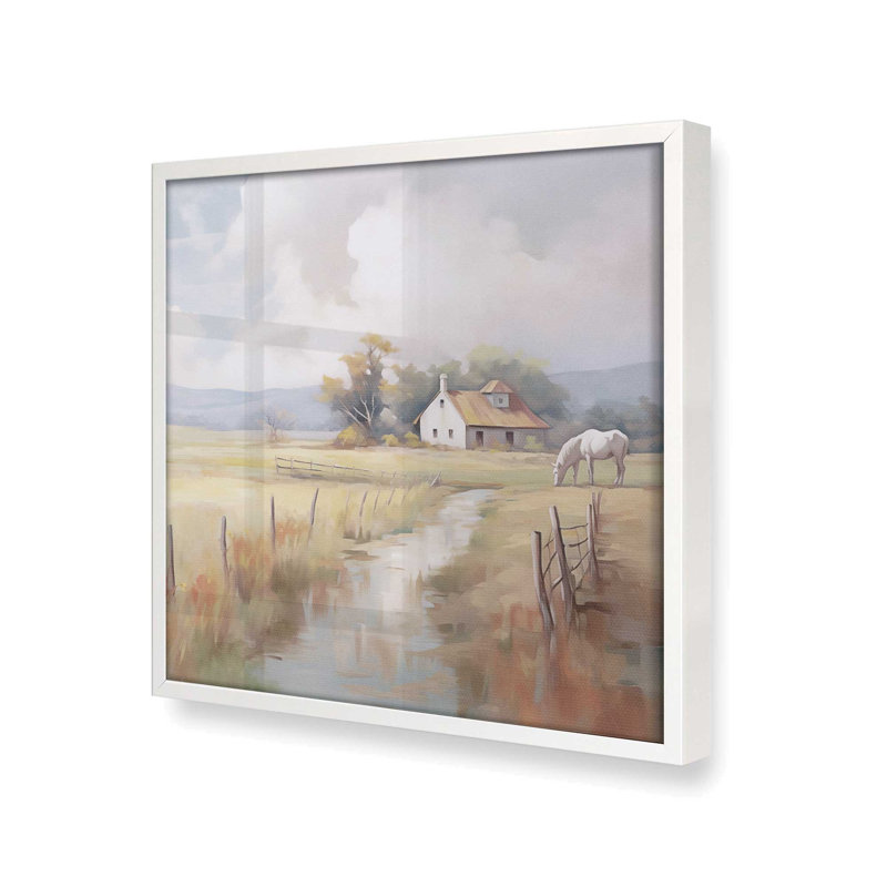 Maison de campagne, Cadre opaque blanc, H 21,5 po x l 21,5 po