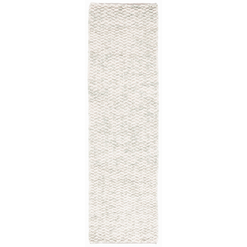 Belizaire Abstract Hand Loomed Wool Area Rug in Green/Ivory, Runner 2'3" x 8'