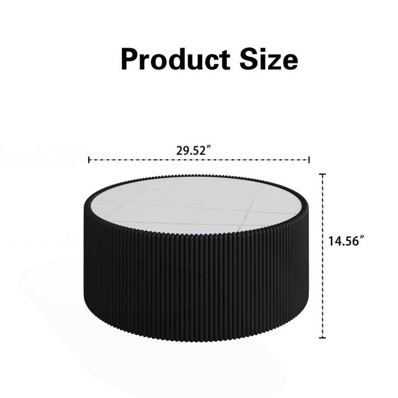 Table basse Elegant, H 14,61 po x l 29,57 po x P 29,57 po, Blanc/Noir
