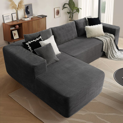 Cozza Boneless 2 - Piece Upholstery Compression Sofa, No Assembly Required Sectional Free Combination Couch with L-Shape Chaise