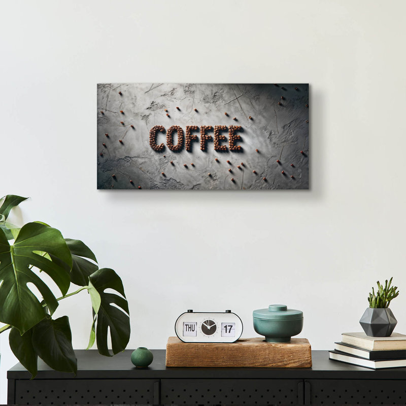Art mural en verre en acrylique «Concrete Coffee» par Rey Klimt, H 12 po x l 24 po