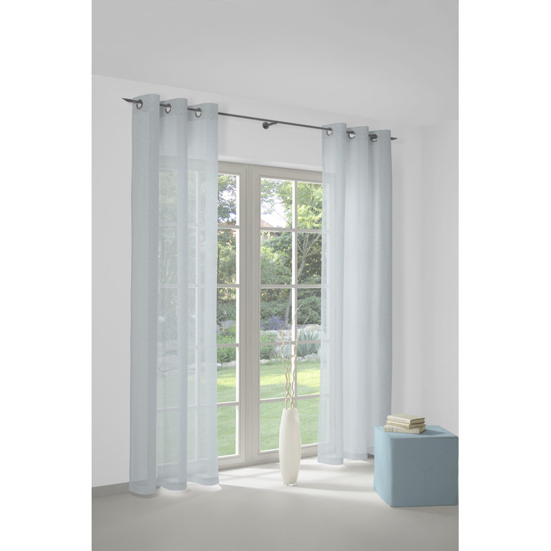 Semi Sheer Curtains, 145cm Width x 145cm Drop, Blue