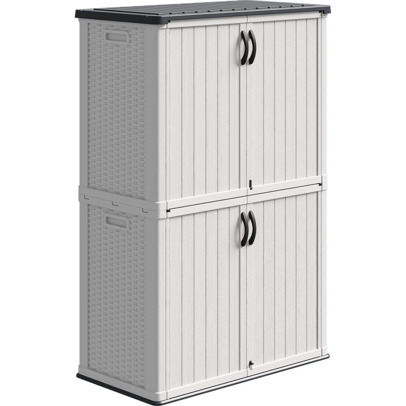 4 Ft. W X 2 Ft. D Outdoor Resin Vertical Storage Shed, White