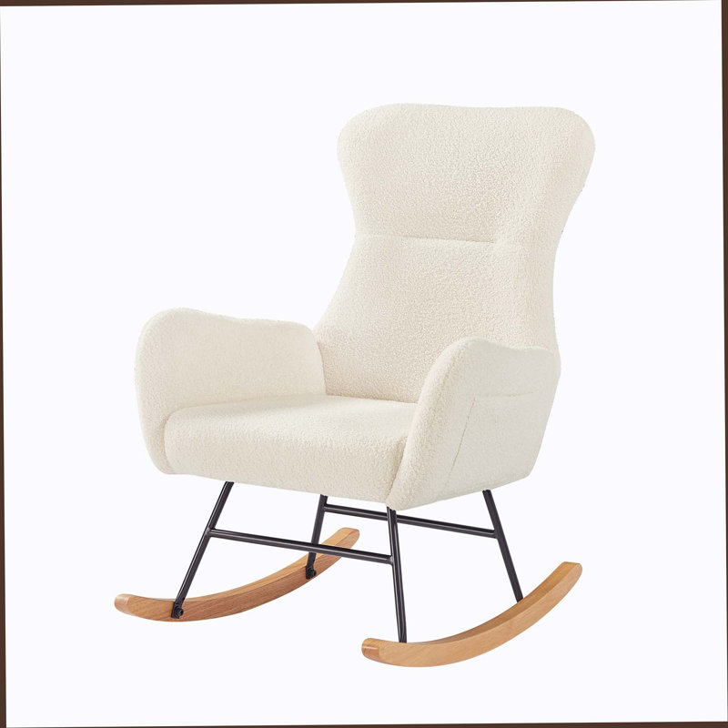 Fauteuil berçant beige Teddy