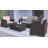 Alderman 4 Piece Outdoor Faux Rattan Chair, Loveseat and Table Set in Chocolate Brown