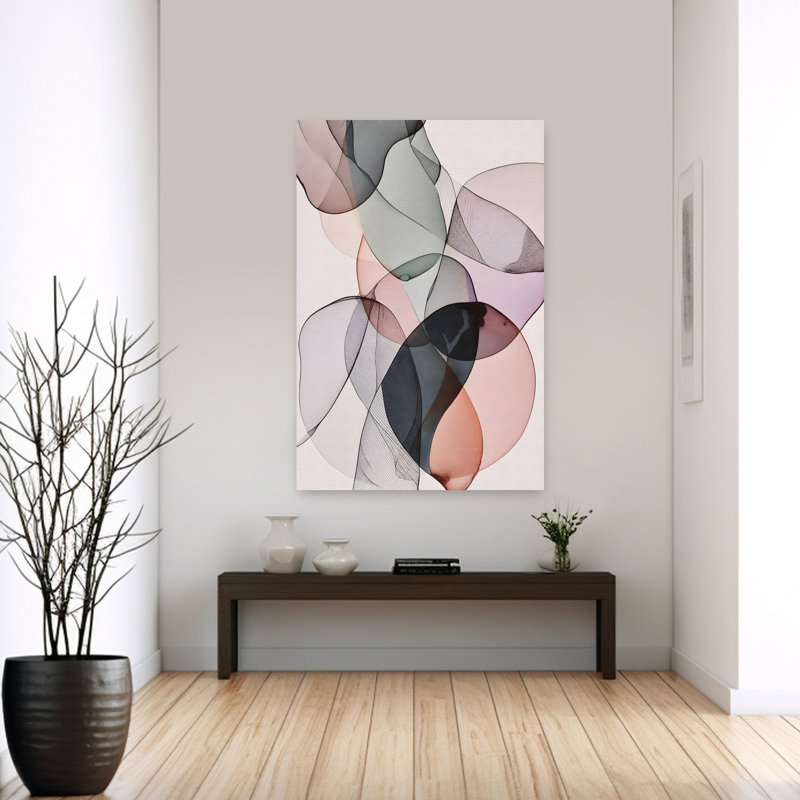 Reproduction d'art contemporain délicat abstrait, 60" H x 40" W