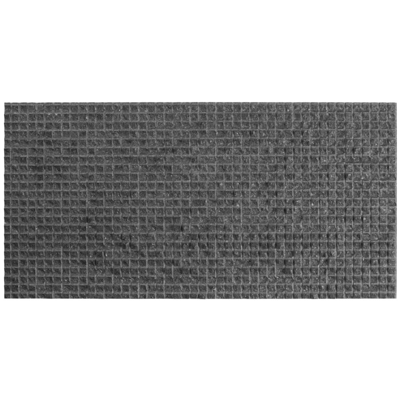 Rakestone 12x24 3D Honed Limestone Stone Tile, Noir Black, Natural Stone, Cube 3D