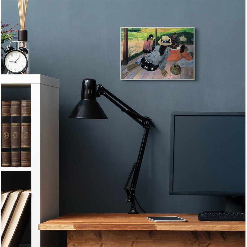 « village hall native figures classic » par paul gauguin-reproduction d’art, H 10 po x l 15 po x P 0,5 po, Plaque murale