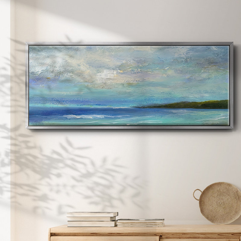Island Inlet- Framed Canvas, 12" H x 30" W