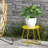 Lemon Side Table 18 Weatherproof Steel Outdoor Indoor Side Table For Garden Balcony Pool & Tailgate Rust Resistant  Portable End Table