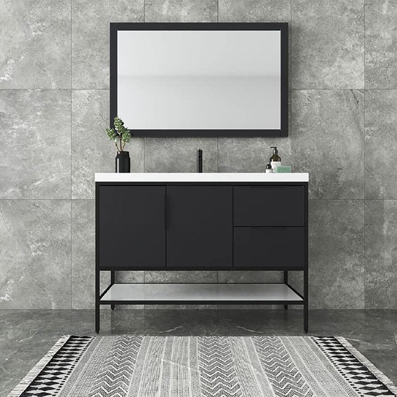 47.5'' Single Bathroom Vanity with Top, Gray