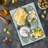 Ambesonne Retro Tempered Glass Cutting Board Technical Theme Clock Grey Yellow