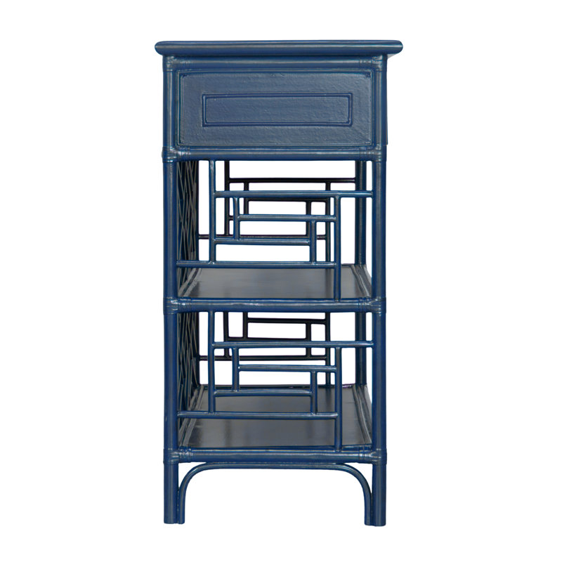 Chippendale End Table, Navy Blue