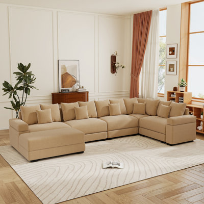Canapé modulaire convertible avec coussins 6 pièces Corduroy