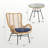 Rattan Patio Set With UV-Resistant Cushions & Glass Top Table 250Lb Capacity Outdoor Conversation Set​​-646903107