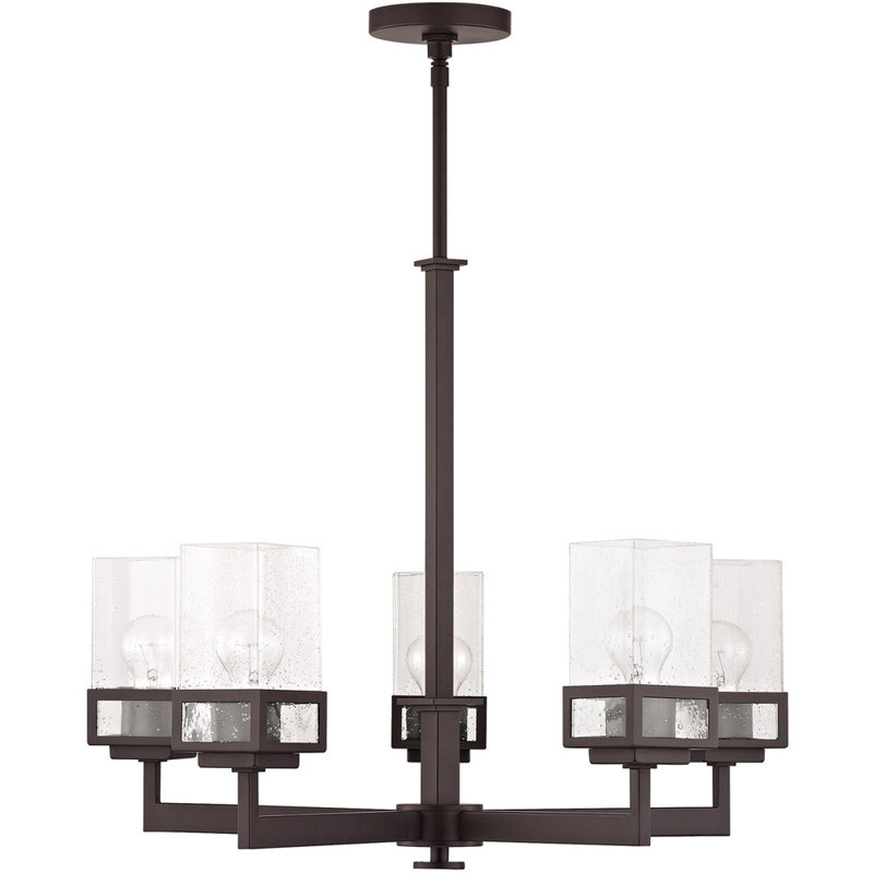 Nailwell 5 - Light Steel Dimmable Classic / Traditional Chandelier, Bronze, 29'' H x 25" W x 25" D