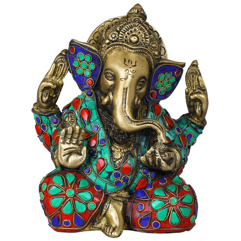 Figurine incrustée Murti d'Ashirvad Ganesha