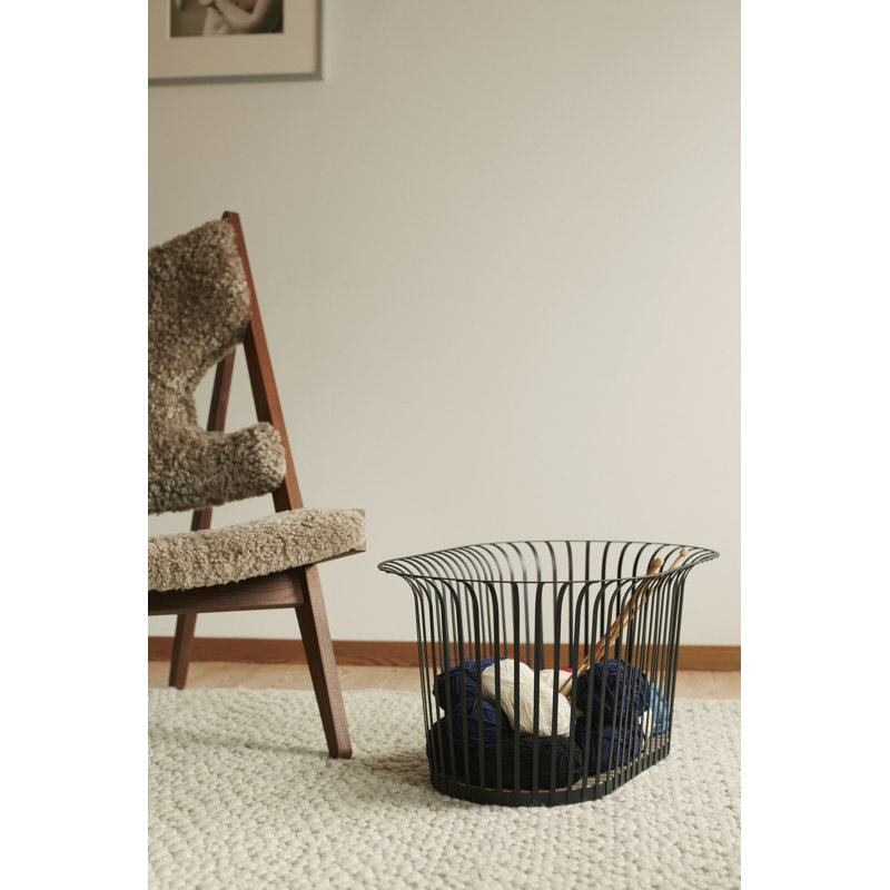 Knitting Lounge Chair, Sheepskin Sahara, Walnut