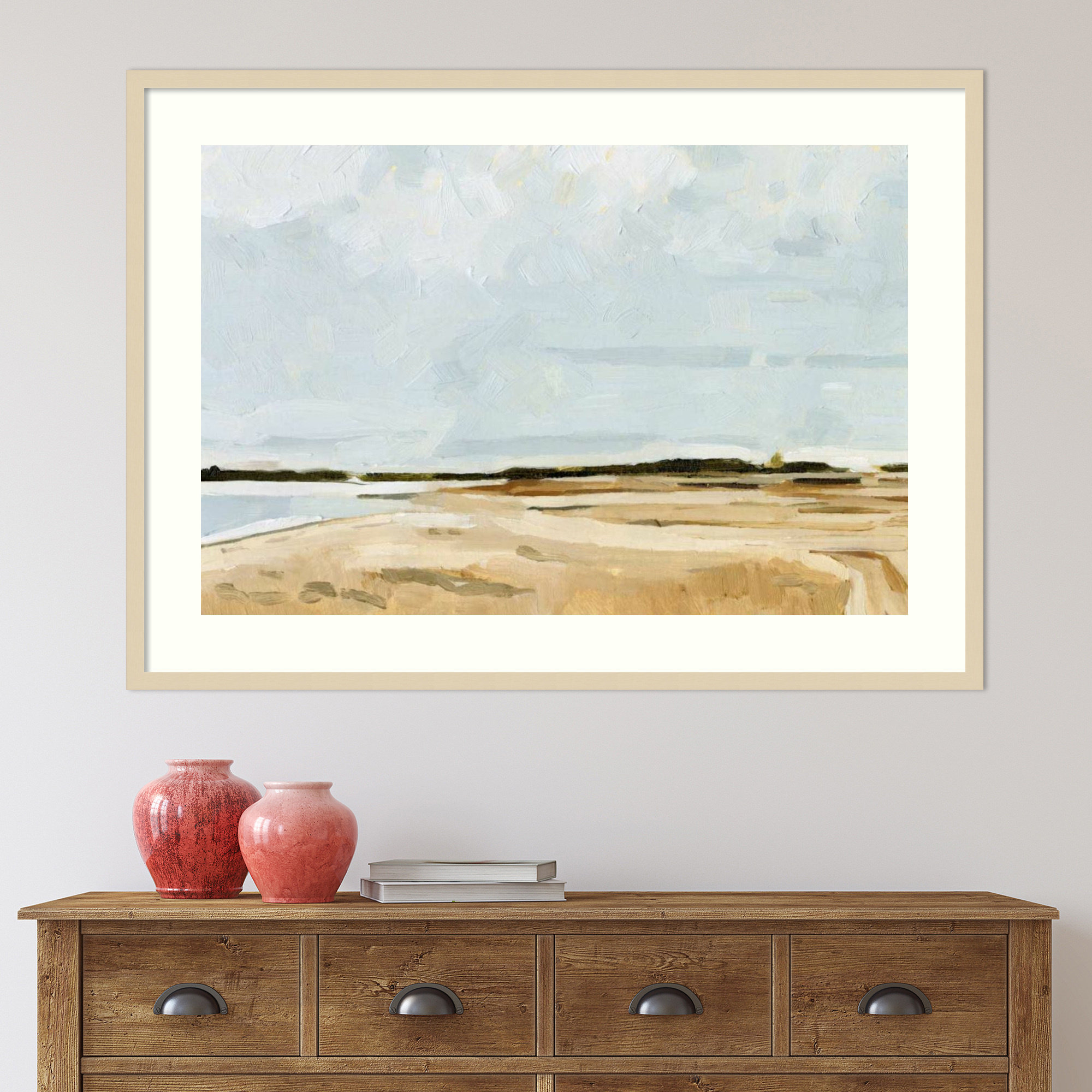 Quiet Coast I by Emma Caroline, 31" H x 43" W, Natural Framed Paper