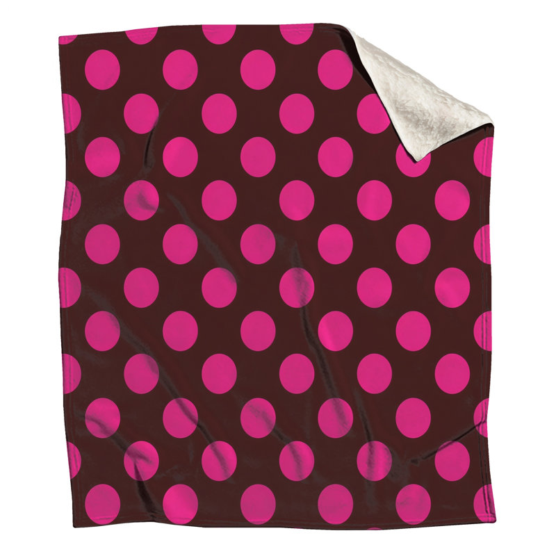 Couvertures à pois bruns et roses, L 50 po x H 60 po