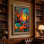 Art abstrait sur toile, paysage abstrait avec arbres colorés et Rolling Hills-133518560