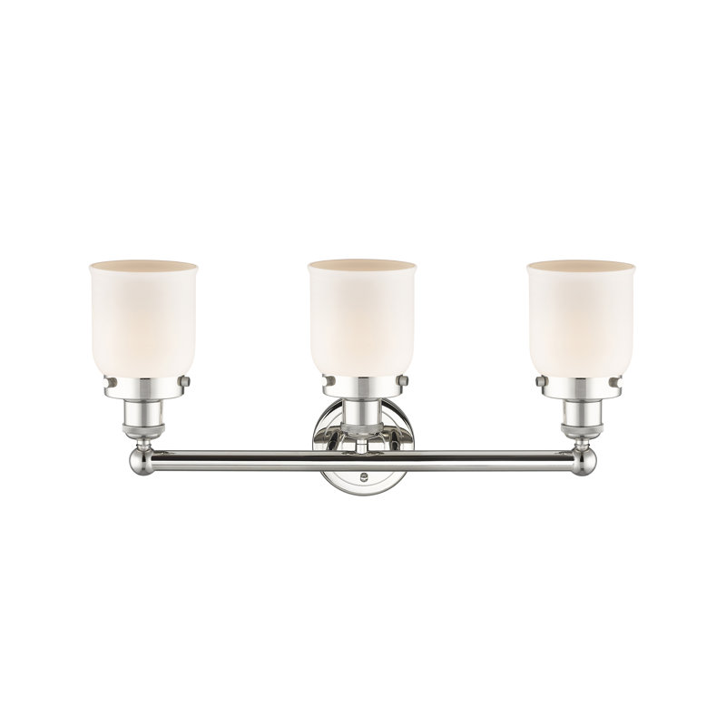 Éclairage de salle de bain à intensité variable à 3 lumières Armoni, Blanc mat, Nickel poli