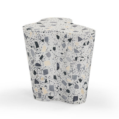 Black & White Riverbed Terrazzo Side Table
