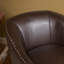 Fauteuil club en cuir reconstitué brun