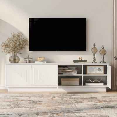 4-Door Wave Design Cabinet for Ambient-Mood-Spaces with LED Accent