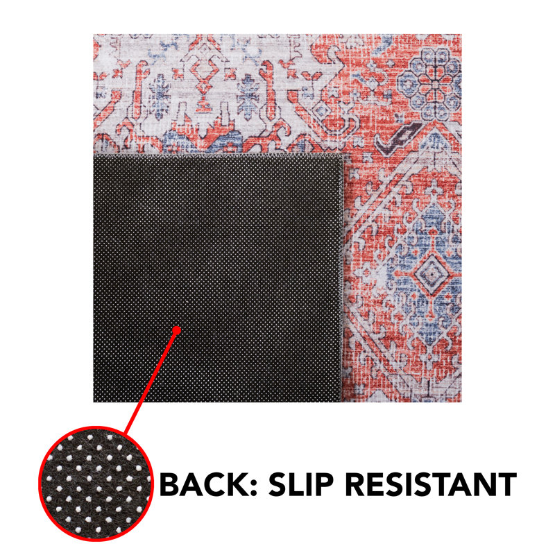 Ziebarth 188 M/W S/R Area Rug In Rust / Beige, Square 6'