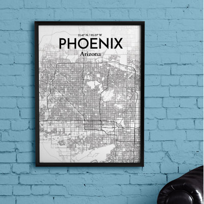 Phoenix City Map - Unframed Graphic Art